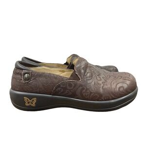Alegria PG Lite Shoes Women 6.5 Brown Paisley Slip On Ladies Nurse Clog KEL-433
